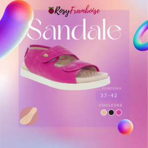 Sandale plate velcro ultra-douce avec avec semelle Reflex-Sense pour femmes
