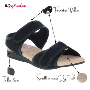 Sandale velcro ultra-confortable pour femmes avec semelle Dry-Tech
