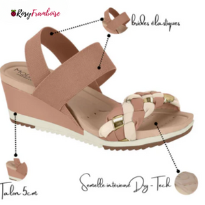 Sandales compensées élastiques ultra-confortables pour femmes (DRY-TECH)