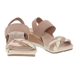 Sandale compensée ultra-confortable avec double bride élastique pour femmes (DRY-TECH)